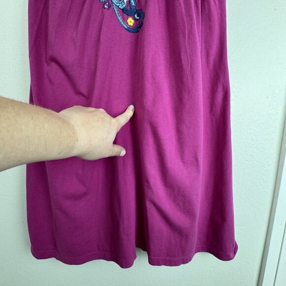 Johnny Was JWLA Women Pink Purple Dress size M Embroidered Floral Tunic Top - Picture 10 of 11